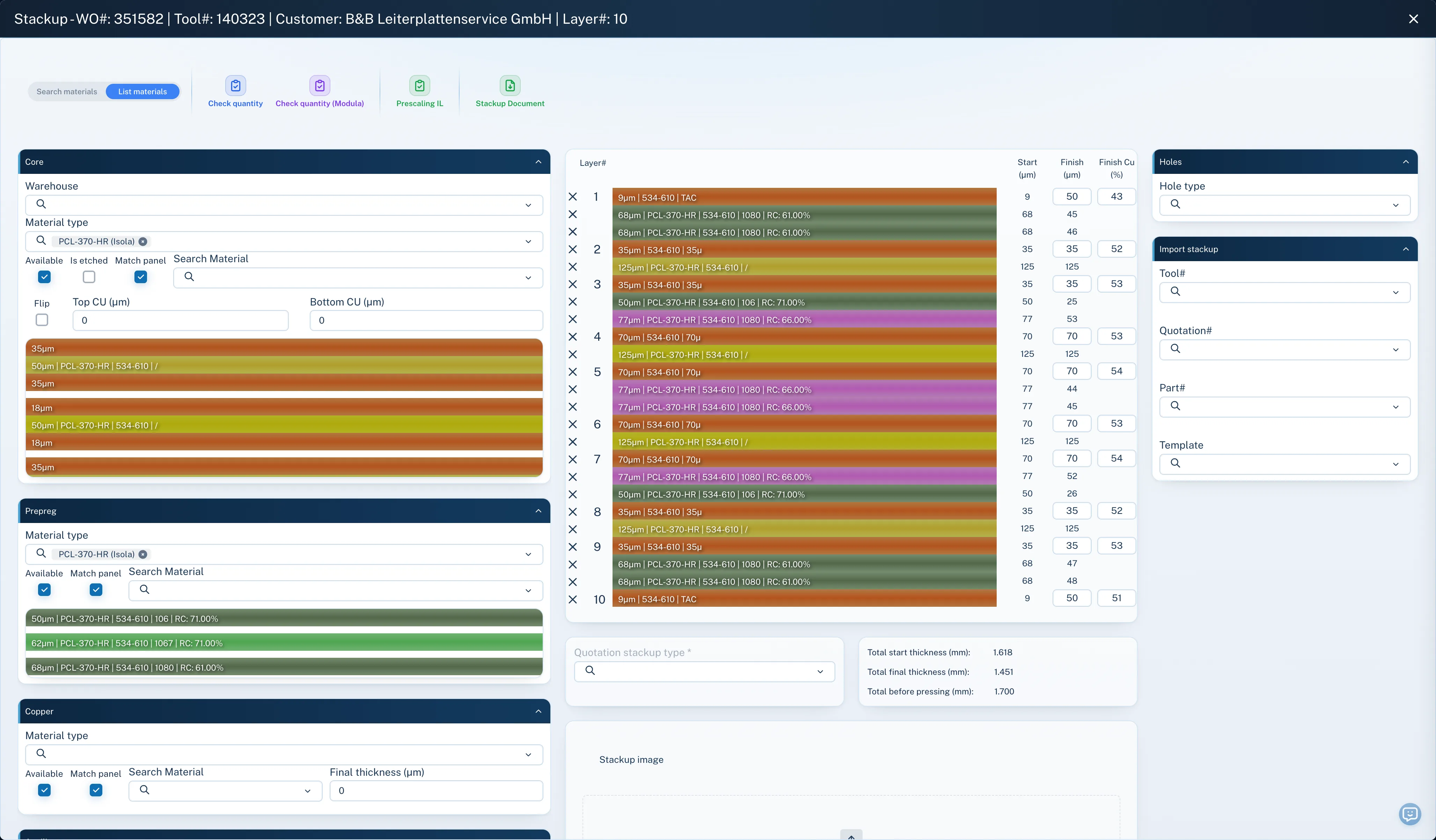 Blueprint 10-Layer Multilayer Stackup Builder Modal